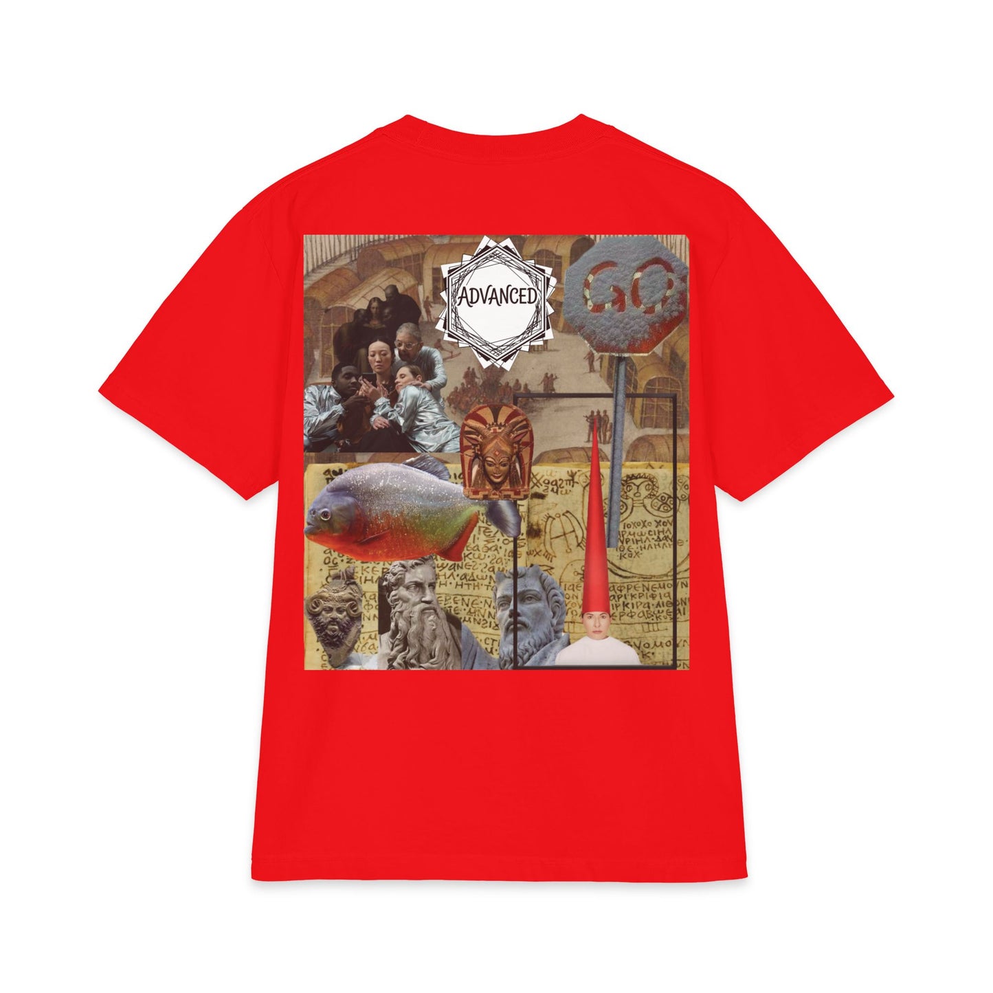 Vintage Collage Graphic Tee — Retro Surreal Movie & Memorabilia Design