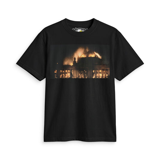 Advanced Burning Building Graphic T-shirts