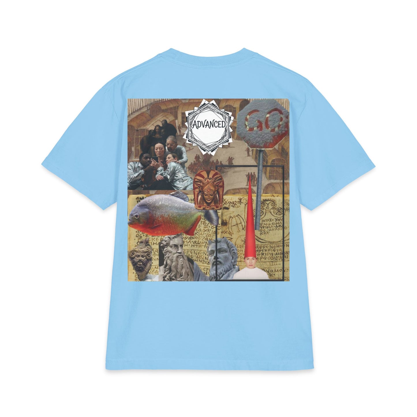 Vintage Collage Graphic Tee — Retro Surreal Movie & Memorabilia Design