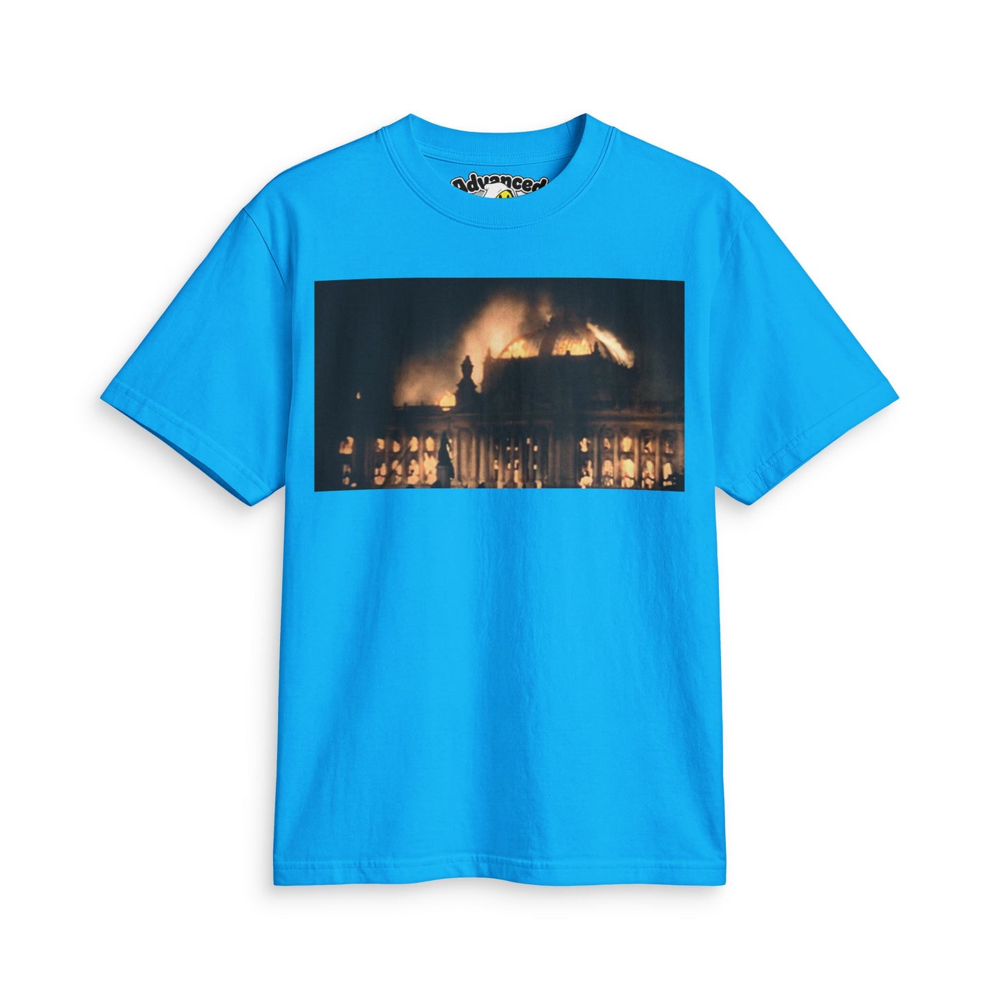 Advanced Burning Building Graphic T-shirts