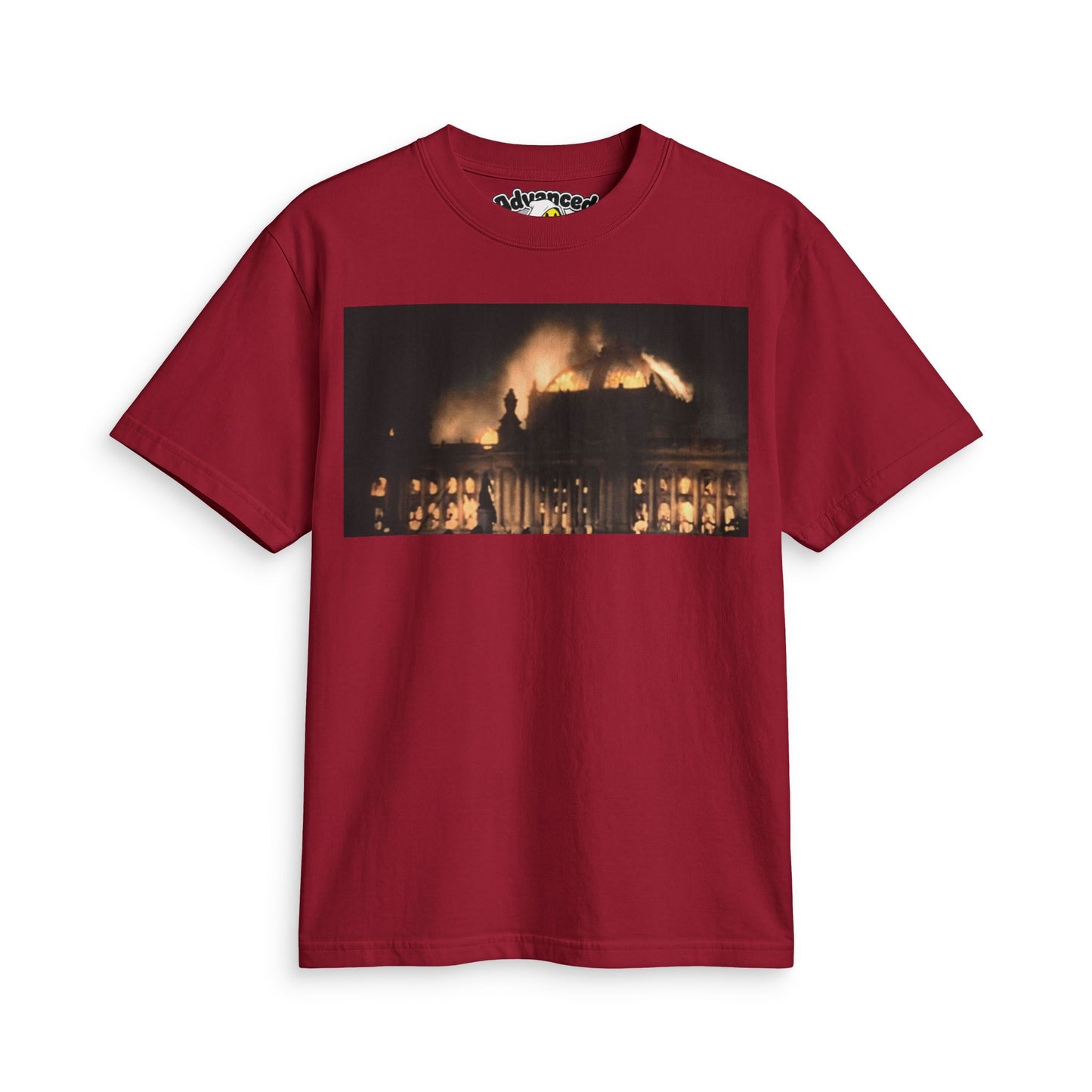 Advanced Burning Building Graphic T-shirts
