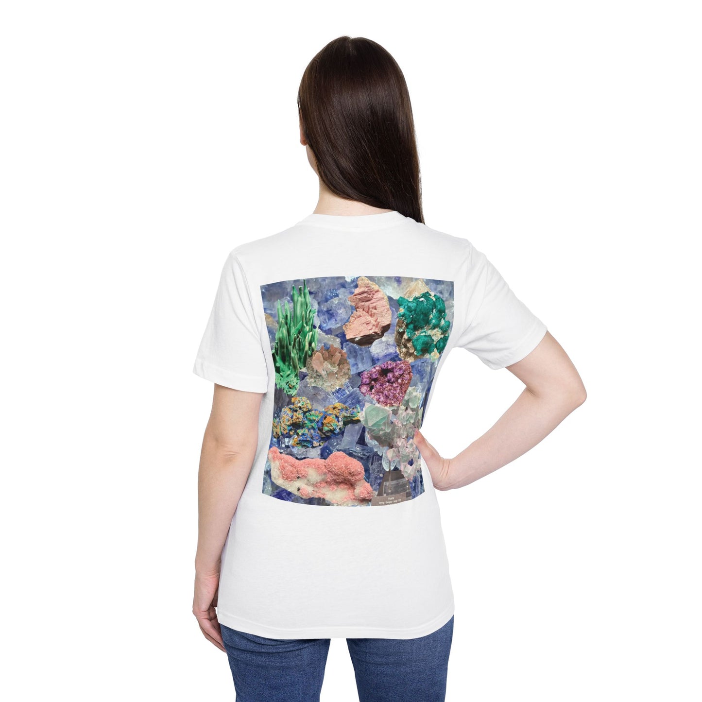 Crystal Collage T-Shirt — Colorful Mineral Art Tee